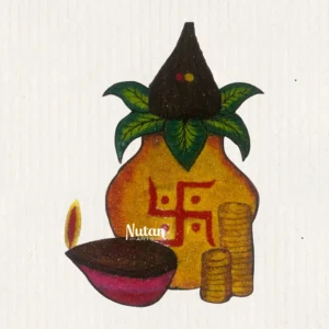 Auspicious Shubh Kalash with Swastik Readymade Rangoli Mat