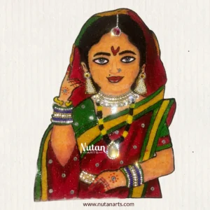Red Saree half Lady