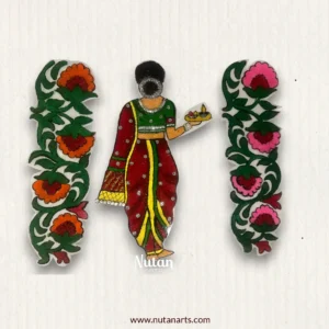 Navwari Saree Lady with Floral Border Readymade Rangoli Mat