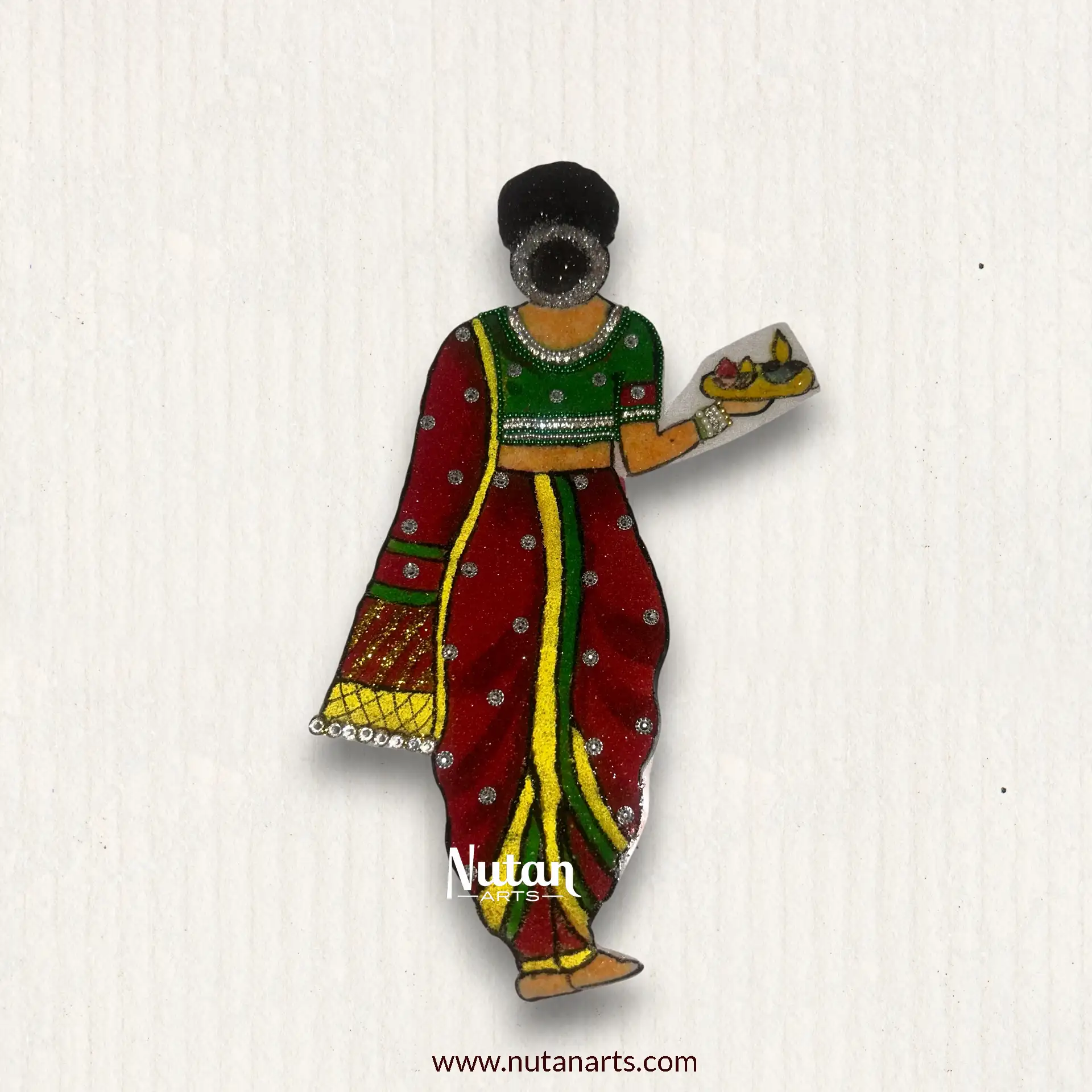Navwari Saree Lady Back Side Readymade Rangoli Mat