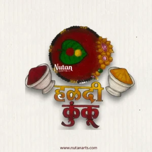 Haldi Kumkum Readymade Rangoli Mat with Kumkum Bowls