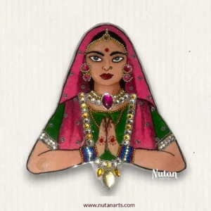 Rajasthani Namaste Half Lady Readymade Rangoli Mat