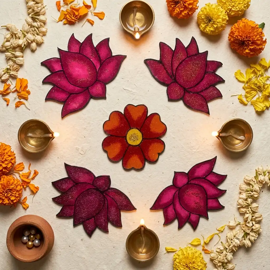 Five-Piece Readymade Rangoli Set - Image 2