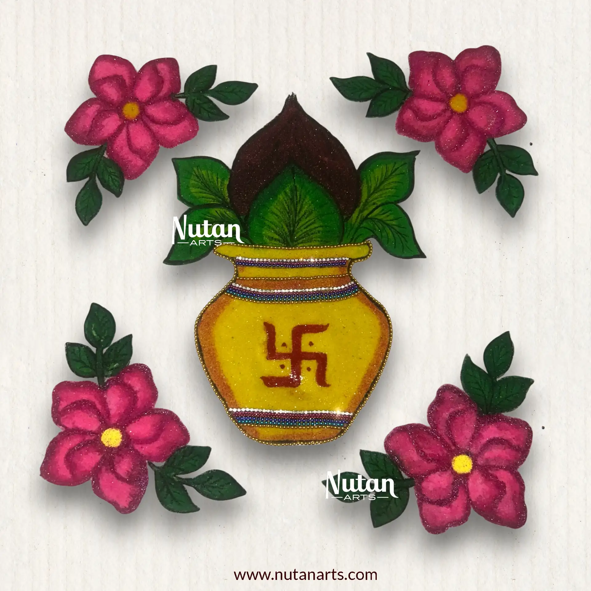 Kalash Swastika Readymade Rangoli Mat