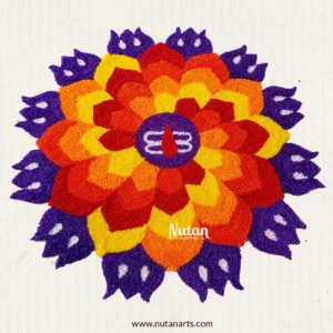 Shiva Floral Woolen Rangoli Mat Backdrop Mat