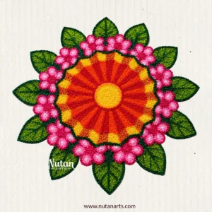 Floral Rangoli Backdrop Mat